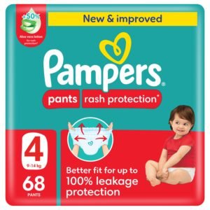 Pampers Rash Protection Pants Diapers, Size 4, 9-14kg, Giant Pack, 68 pcs