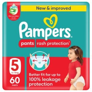 Pampers Rash Protection Pants Diapers, Size 5, 12-18kg, Giant Pack, 60 pcs